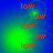 Blue background with green glowing spots and repeated orange text 'low' in a pattern