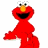 A 48x48 pixel animated buddy icon featuring a red Sesame Street character on the left and green text reading "Original Icons .com" on a dark green background to the right, displayed as two sampled frames in a contact sheet layout.