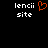 Pixelated text 'lencii site' appears twice on black background with one instance featuring an orange heart symbol replacing the space between words.