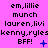 A static image with a bright pink background displays repeated text and symbols in dark blue, arranged in three across multiple