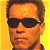 A 50x50 pixel buddy icon featuring Arnold Schwarzenegger in sunglasses on a yellow background, paired with green text reading "Original Icons .com" on a dark green background.