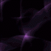 Animated pattern of purple and black abstract shapes with glowing points on a dark background.