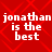 Red background with diamond pattern and white text reading "jonathan is the best" in four identical quadrants.