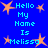 Blue background with orange star shapes and cyan text reading "Hello My Name Is Melissa" repeated in a pattern