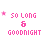 Pixelated pink text 'so long & goodnight' with animated sparkles and gradual pixel decay