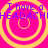 Four identical circular patterns with yellow rings on a pink background, each overlaid with purple text reading "I have a HEADACH".