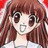 A 48x48 pixel animated buddy icon featuring a cartoon anime-style character with brown hair and large eyes on the left, paired with text elements on a black background to the right.