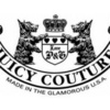 Black-and-white emblem featuring two bears holding a shield with 'JUICY COUTURE' text, a crown above, and 'MADE IN THE USA' below.