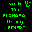 Green pixelated text on black background with heart symbol replacing 'I' in 'so if I'm', reading "so if ♡ I'm ELPHABA... Ur my FIYERO".
