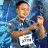 Animated contact sheet showing four frames of a person in a blue patterned shirt with changing hand gestures and visible text on their chest, alongside static text reading "She Bangs She Bangs".