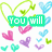 Pixelated heart-themed design with green text blocks reading "You will Always Have A place In MY HEART <33" over a white background filled with small colorful hearts.