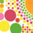 A vibrant pixelated composition with a bright pink background, featuring colorful circles and text elements reading '8th grade is gonna rock!'