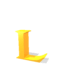 Golden 3D letter L in various orientations with subtle shadows on white background, transitioning through multiple angles.