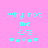Pixelated cyan text and symbols on a solid pink background with two identical side-by-side arrangements.