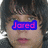 A pixelated image of a person with dark hair, showing two states where text overlays change from 'Jared' to '@09'.