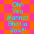 Pixelated cyan text on a pink and orange checkered background with two identical vertical sections.