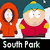 Pixelated South Park character icons in a contact sheet with text labels below each frame.
