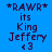 *RAWR* its King Jeffery <3 appears on blue background with yellow highlight; text and highlights shift across frames.