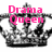 Pixelated crown graphic with pink text "Drama Queen" overlaid on grayscale crown elements.