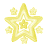 A static pixelated star with five points, rendered in yellow and white tones on a plain background.