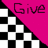 A static image with a black-and-white checkered background and pink triangular overlays displaying partial text.