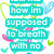 Pixelated teal text blocks spell out 'now im supposed to breath with no' against a white background, surrounded by scattered green and pink pixel clusters.