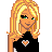 Pixel art contact sheet of a blonde female character in various poses and partial views with heart symbols on her shirt, labeled "Blonde Cutie" at bottom right.