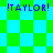 Pixelated green and cyan checkered background with four instances of blue text reading '!TAYLOR!' in a