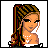 Animated contact sheet of a pixel-art character with changing poses and text, featuring a woman in various outfits and the phrase "baby girl" across multiple frames.