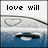 A four- shows a blue car with heart-shaped window decals and text reading 'love will not escape my mind' across the