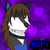 Pixelated anime-style character with brown hair and blue cat ears against purple background, text 'AURI' below.