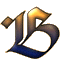 A stylized letter B with gradient coloring from blue to gold, featuring a small diamond-shaped accent on the left side against a gray background.