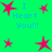 Green background with blue text and red star shapes in a repeating pattern.