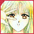A 48x48 pixel buddy icon featuring a close-up of an anime-style character with blonde hair and brown eyes on the left, next to stylized text reading "Anime IM" above "COM" on a black background.