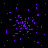 Purple pixel clusters scatter across a black background with a gray rectangle in the bottom right corner.