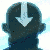 Pixelated static icon of a dark blue figure with light blue accents and white highlights, appearing to be a stylized character or mascot against a transparent background.