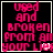 Four identical display pink pixelated text on black background with white border, each showing partial text reading "Used and Broken from all your life"