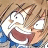Pixelated anime-style character with wide eyes and open mouth on left, black background with white text on right.