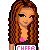 Pixel art cheerleader character with long brown hair holding pink pom-poms, wearing a black crop top and shorts with white text, displayed in a contact sheet layout with visible text "Cheer-leading Is Life!" below the frames.