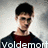 A four- shows a person in a dark jacket over a red shirt with changing text overlays: 'Voldemort', '???', 'psh.', and a blank