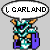 Pixelated character with teal and purple armor, orange horns, and a purple 'B' on chest, shown in five sequential poses with speech bubbles containing text.