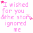 Pink text reads "I wished for you & the stars ignored me" with scattered pink and white stars on a white background.