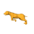 Animated sequence of a golden dog in various running and crouching poses against white background.