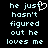 Pixelated text on black background with a heart symbol replacing the 't' in 'just' on the left side of the image.