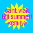 Yellow starburst shape with pink text 'cant wait till summer! <emily>' on blue background, two identical static frames shown side-by-side.