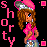 Pixel art icon of a cartoon girl with brown hair wearing a pink beret and pink top, standing against black background with vertical pink text "shorty" on left side.