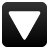 Black square with rounded corners containing a light gray downward-pointing triangle centered on a dark gray gradient background.