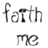 A black-and-white animated icon with four distinct text segments: 'faith me', 'Got', 'Faith', and 'Faith keeps Me alive' displayed in varying fonts and positions.