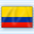 Static pixelated image of a rectangular flag with horizontal yellow, blue, and red stripes bordered by thin gold frame.