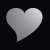 A heart-shaped icon with a gradient fill transitions from empty to displaying a small photo of a person, then expands into larger versions showing the same person smiling in different crop sizes.